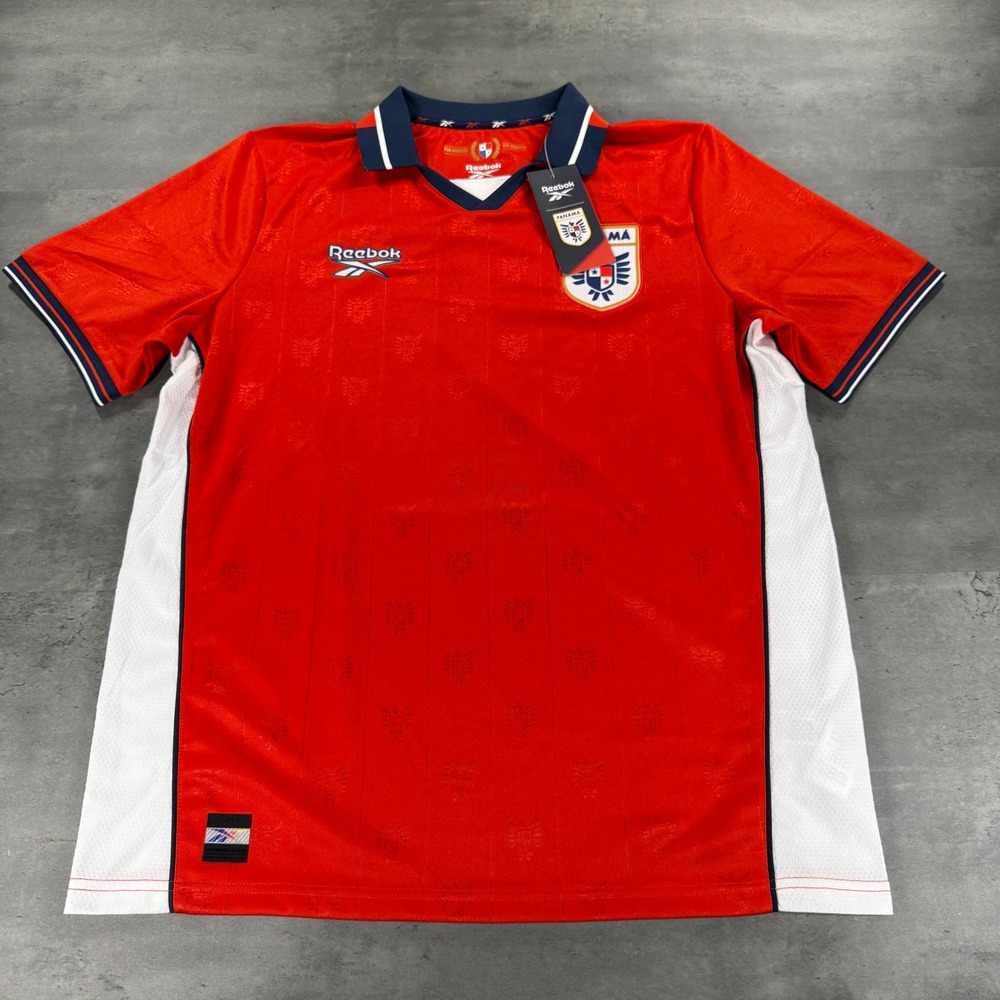 Panama Reebok Jersey Mens L Red Gold Navy Soccer RBK Home Jersey NEW Polo